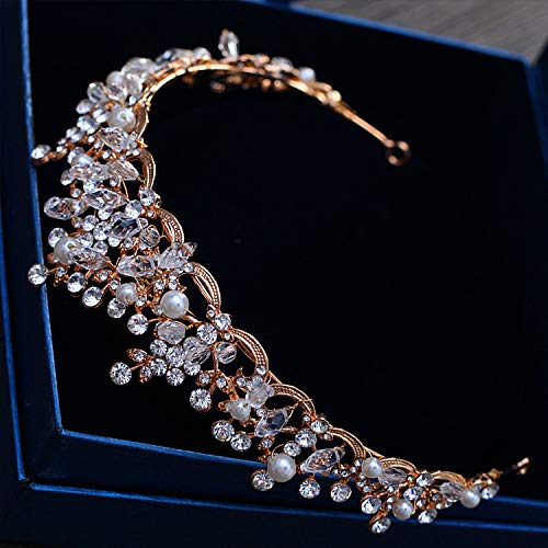 Diadema de novia que no se cae ni pesa hecha de perlas y cristales 5