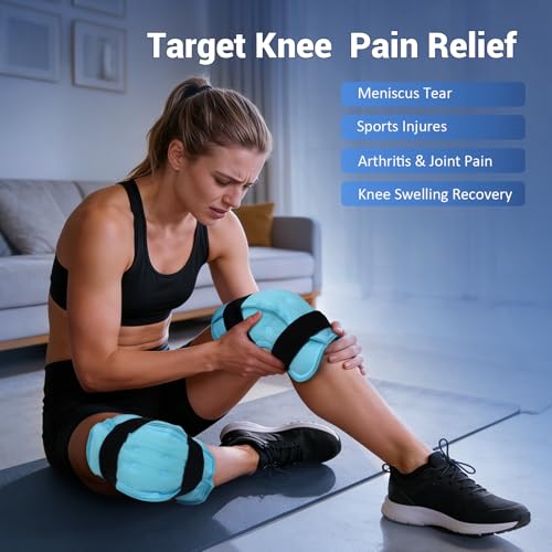 Image of Comfytemp 3D Knee Ice Pack Wrap for Injury Reusable Gel, FSA Eligible HSA, Knee Hot Cold Therapy for Leg Pain Relief, Replacement, Arthritis, Recovery, After Surgery, Fathers Day Dad Men Gift, 2 Packs