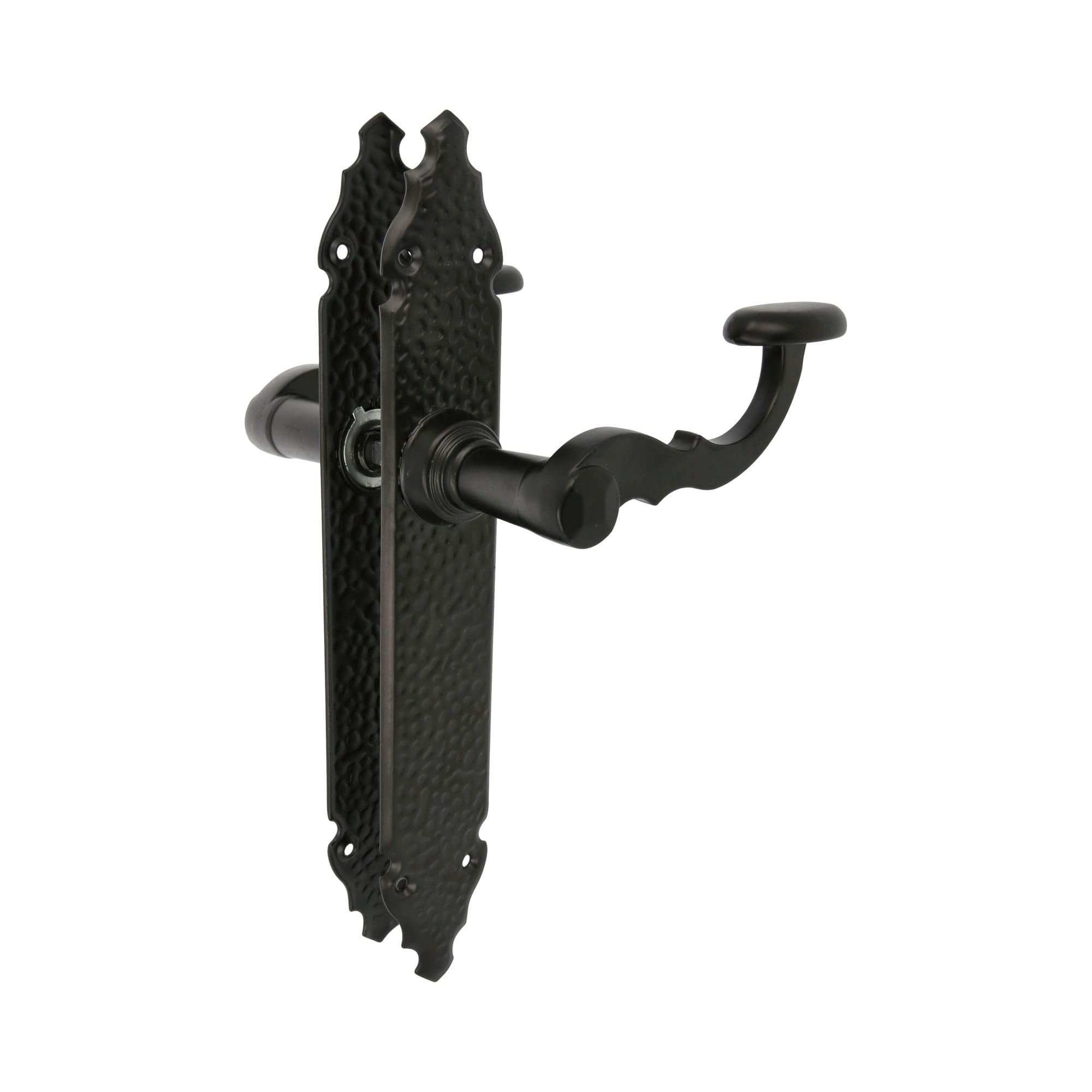 Amig - Ensemble de Poignées de Porte Rustiques 100P | Acier Martelé, Finition Époxy Noir | Durabilité et Esthétique Traditionnelle, Noir, Acier Inoxydable 18/8