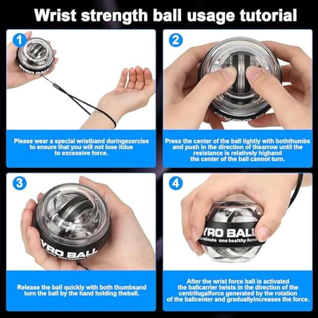 Curaball Hand Exerciser & Power Ball Hand Exerciser - Adjustable Resistance for Strengthening Fingers, Wrists & Arms -Includes Digital Counter & Portable Case (1)