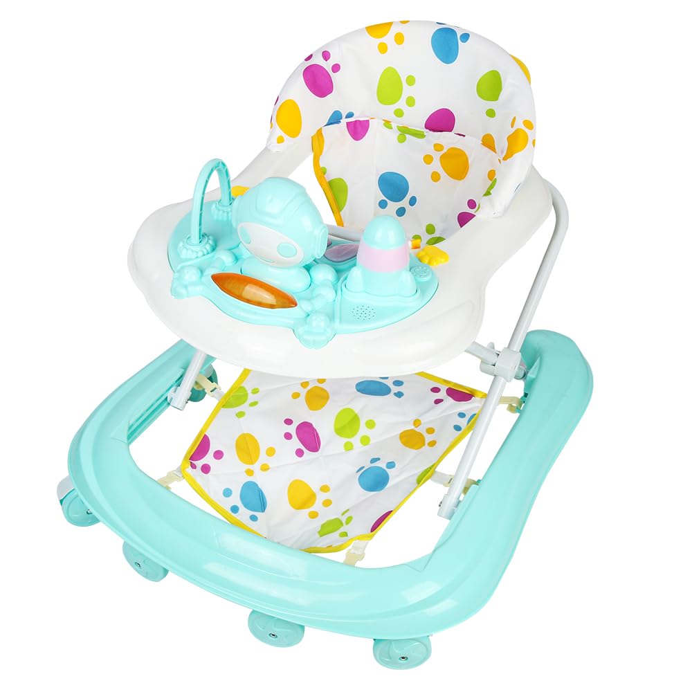 Girarrosto con set da gioco-girello Bebe Walking pieghevole, da 6 a 18 mesi, ideale come aiuto per camminare per i primi passi del vostro bambino, verde (62 x 68 x 36-81 cm)