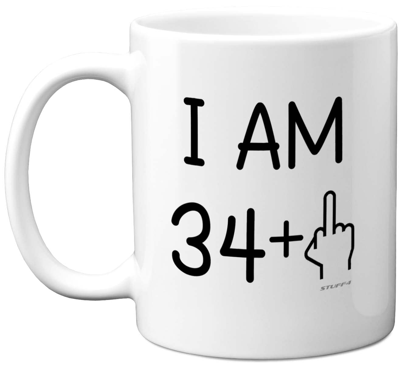 Stuff4 Women's 35 Th Birthday Gifts For Men, Rude Novelty Mug Middle Finger, Gag Joke Gifts, Perfect Funny Mugs For Birthday Present, 11Oz Premium Ceramic Coffee Mug