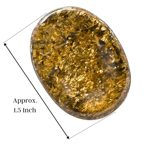 Image of Amazing Gemstone Bronzite Worry Stone Crystals and Healing Stones - Stress Relief Gifts - Piedra Crystal Fidget for Meditation, Relaxation - Unique Stocking Stuffers and Birthday Gift