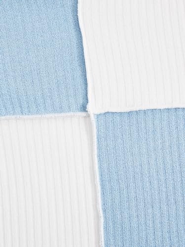 Milumia Girl's Rib Knit Color Block Crop Tee Short Sleeve Lettuce Trim Crewneck Tshirt4