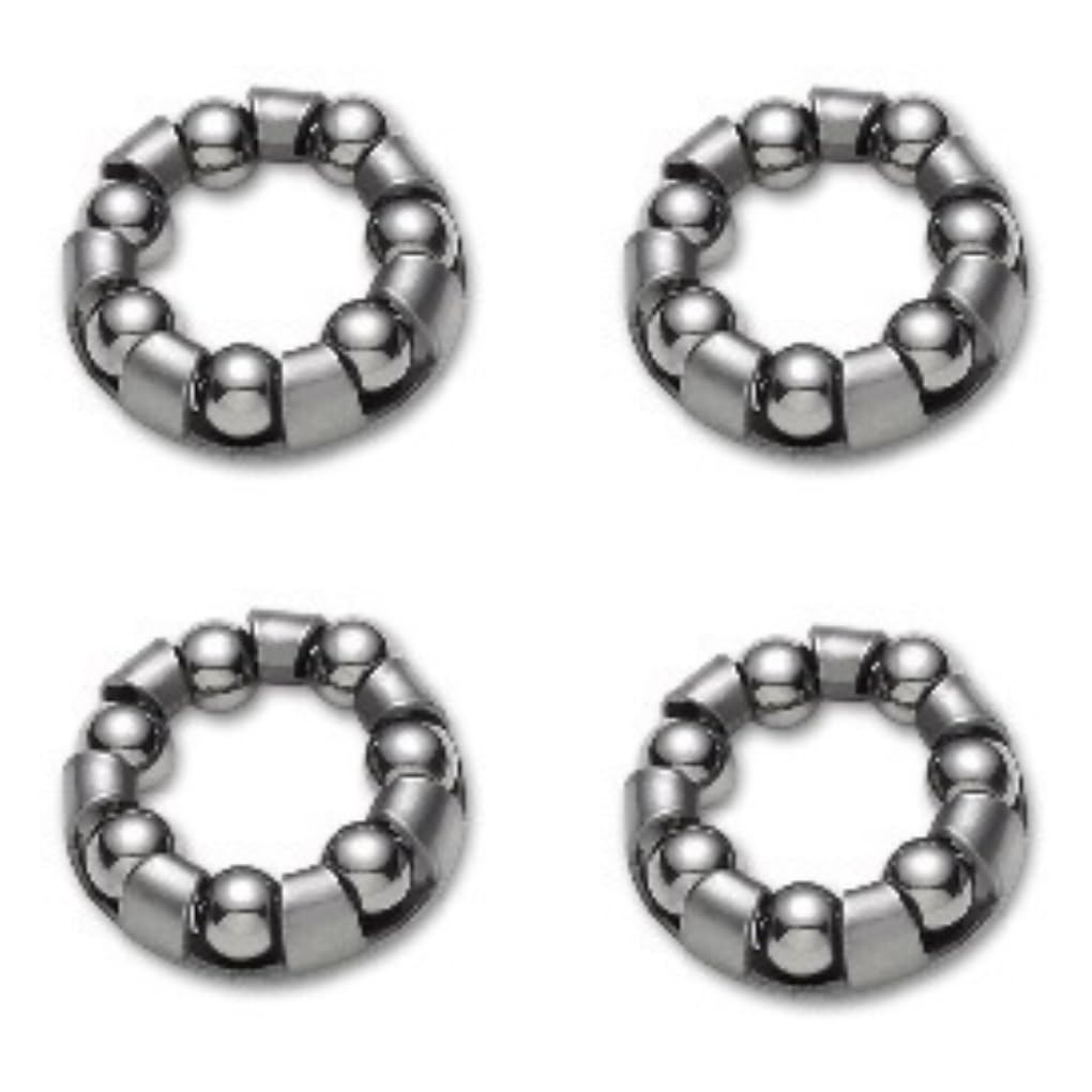 Pack of 4 Ball Bearing Retainer Cages for Bicycle, Bike Bearings for Front and Rear Hub Wheel Service, 3/16” X 7 Balls