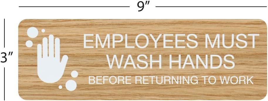 Exclusive SBLABELS Employees Must Wash Hands Indoor Easy Adhesive Mount Door and Wall Sign for Restaurants and Small Businesses 3 x 9 - Light Wood Super Big Clearance! SBLABELS Employees Must Wash Hands Indoor Easy Adhesive Mount Door and Wall Sign for Restaurants and Small Businesses 3 x 9 - Light Wood
