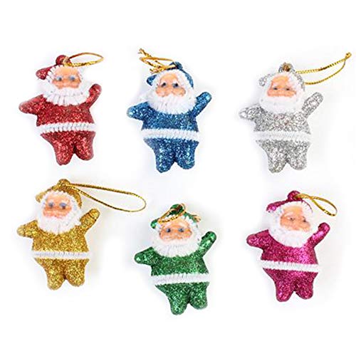 Adornos De Navidad De Papá Noel, Mini Colgante De Muñeca De Papá Noel, Adornos Colgantes Para Decoración De Árbol De Navidad, 6 Piezas, Diseño Colorido Y Atractivo