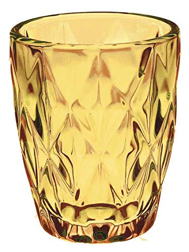 Rose e Tulipani Vintage Wasserglas Amber Diamond Tumbler Bernstein 270 ml Saftglas Longdrinkglas Unitable italienisch Cover