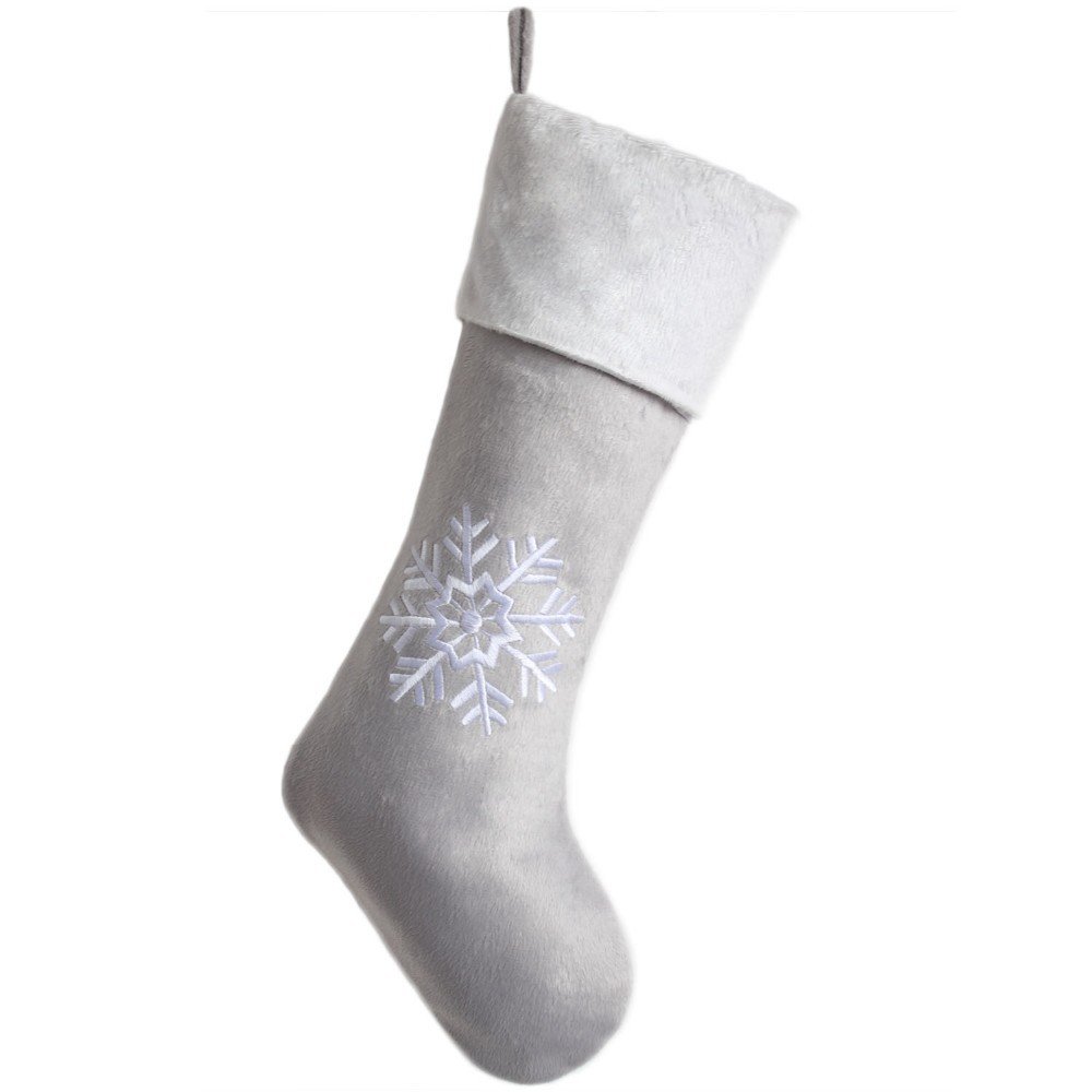 SORRENTO Super Soft Micro Fleece Grey Color Christmas Stocking-10"x19"(7-10 Days DELIVERY)