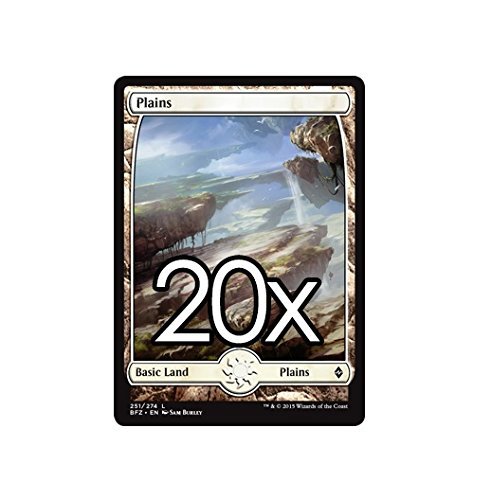 Cool Stuff Inc., LLC 20 Battle for Zendikar Plains #251 Magic The Gathering Basic Full Art Land Lot