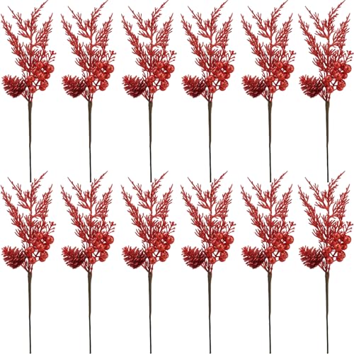 Branches de pin artificielles haut de gamme pour arrangement de vacances chic