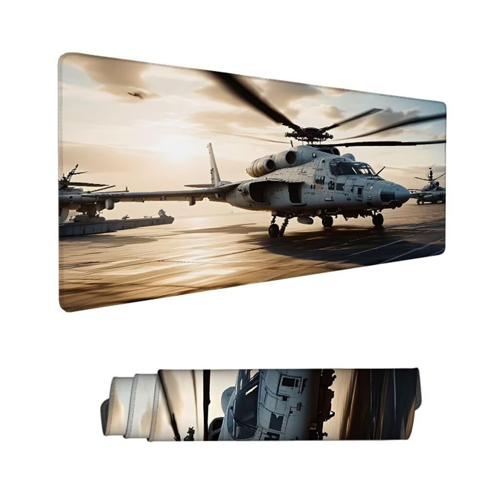 Tappetino Mouse Bianco Tappetino Scrivania,Aereo Tappetino Mouse Gaming,Impermeabile Mousepad XXL 1200x600x3mm,Antiscivolo Tappetino Gaming,Migliora Precisione e Velocità,Accessori Scrivania Hs-898