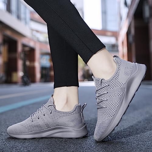 Image of Womens Walking Shoes Lightweight Comfortable Fashion Gym Running Sneakers Non Slip Breathable Workout Tennis Shoes Light Gray 7.5
