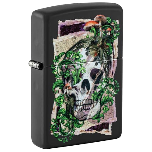 Encendedor Zippo Skull Collage Diseño Negro Mate miniatura 1