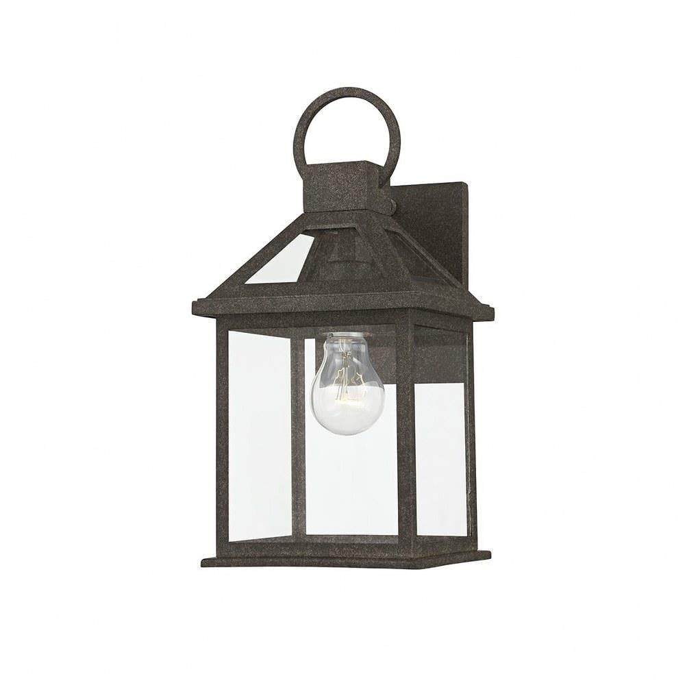 Troy Lighting Sanders 13.5 Exterior Wall Lantern | French Iron Finish | Clear