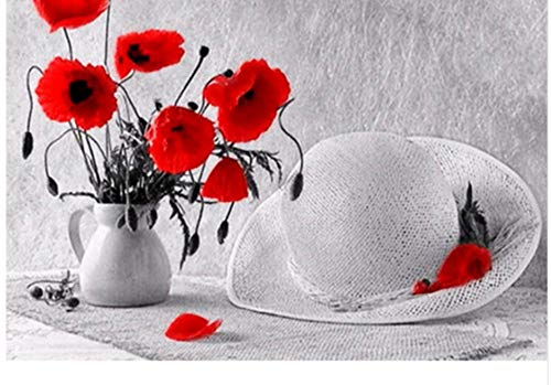 Itenga 24x Wurfelbox Blanc Rose Fil Rouge Sticker Bouclier 60 Rouge Anniversaire