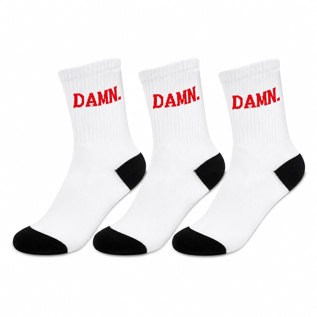 plusox Unisex Crew Socks for Men & Women | DAMN. & Kendrick Inspired Knitted Design | Premium Cotton Streetwear Socks | Casual Sneaker Socks for Everyday Wear | Pack of 3-picture-14