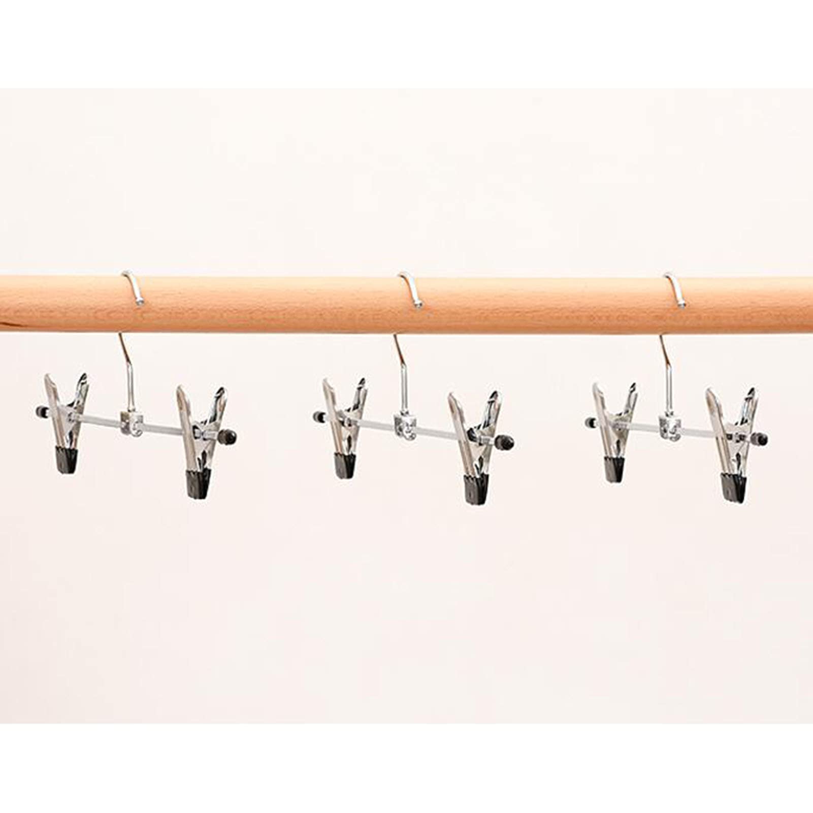 Perchas de metal para pantalones con clips antideslizantes, prácticas y duraderas, para pantalones, faldas, corbatas, bufandas y toallas (50 unidades, plateadas)