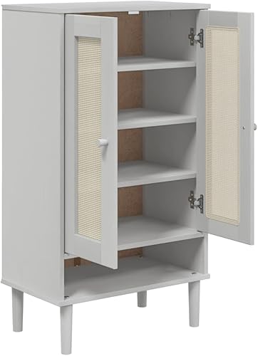 Miniatura 6 de Shoe Storage Closet Shelves, Shoe Cabinet White Solid Pine Wood Medium for Closet, Bedroom, Entryway, Garage, Space-Saving