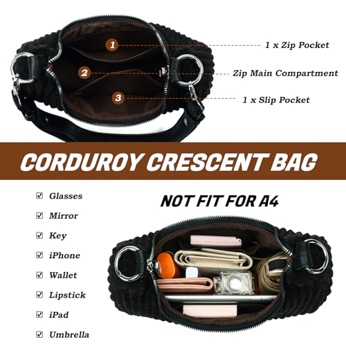 Image of Eslcorri Shoulder Bag for Women, Small Crescent Hobo Bag Everyday Purse Cute Handbags for Women 2025