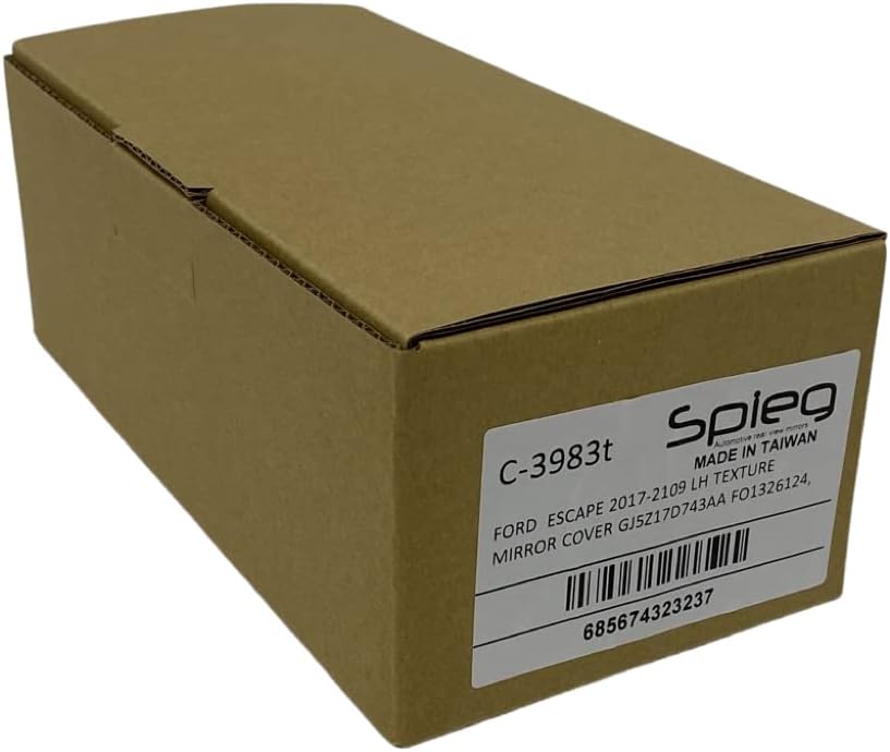 Spieg Driver Side Mirror Cover for 2017-2019 Ford Escape S | Left Side Mirror Housing | Textured Finish Replaces OE FO1326124