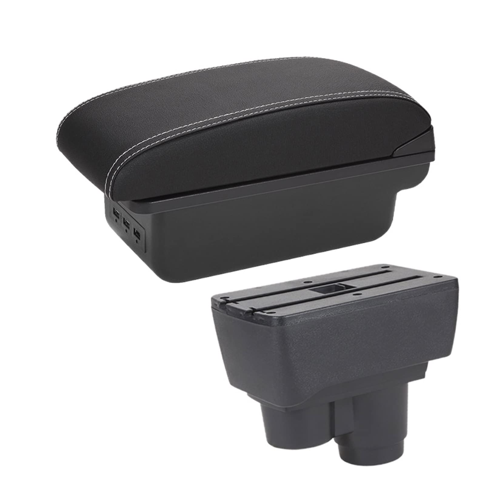 For Renault For Duster For Dacia Duster 2019-2022 Car Armrest Box Center Console Storage Box Decoration Accessories(B3 3USB)