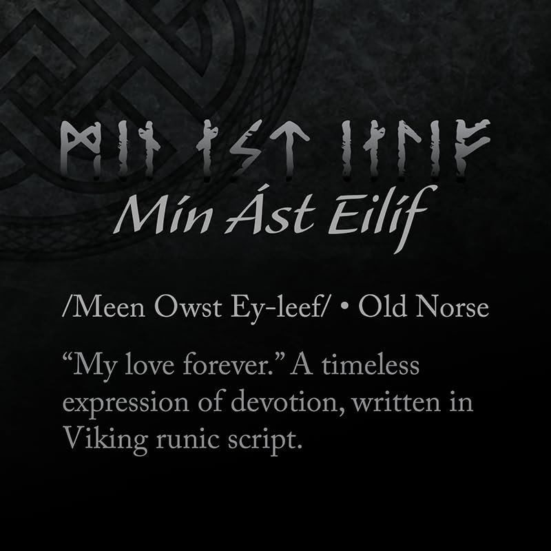 Knot Theory Viking Silicone Ring - My Love Forever in Rune Characters Breathable Comfort Fit - Valentine's Engagement Mens Wedding Band2