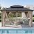 StarEcho 10'x12' Wooden Hardtop Gazebo,Wood Heavy Duty Solid Cedar Gazebos Whit Mosquito Netting and Waterproof Curtains,Outdoor Metal Canopy for Backyard Yardistry Deck Patio Grey