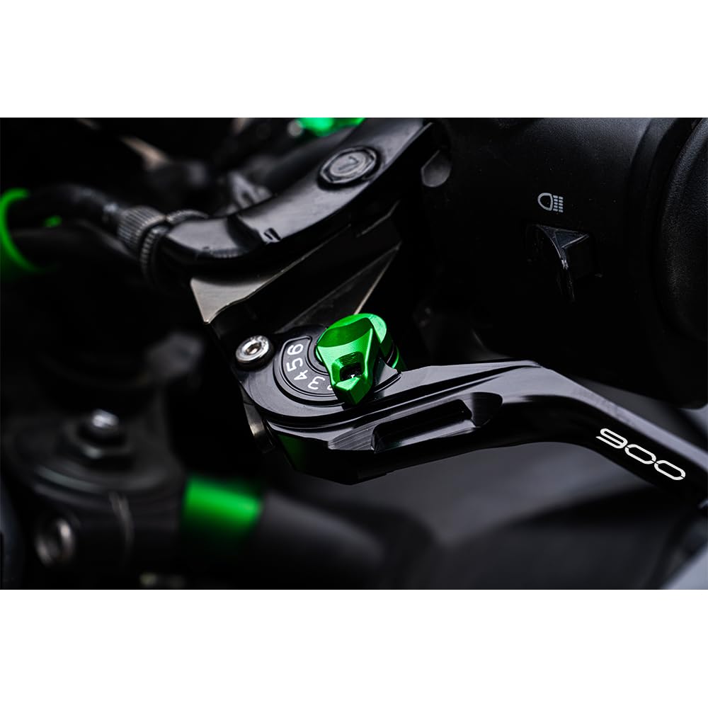 Palanca de pinza de freno CNC de motocicleta Compatible con Z900 Z 900 2017 2018 2019 2020 2021 2022 2023 2024 Palanca de freno de embrague Palanca de agarres ajustables (Verde)
