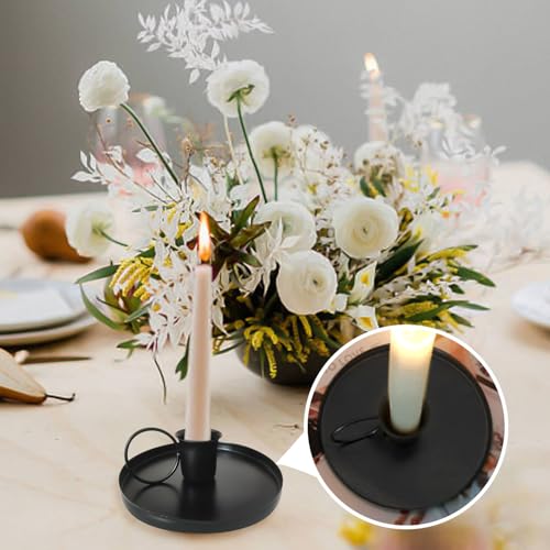 Bougeoirs en Fer Forgé Noir 2 Pièces, Décoration De Style Rétro, Ameublement, Adapté Aux Tables À Manger Et À La Création D'Atmosphère. – Image 6