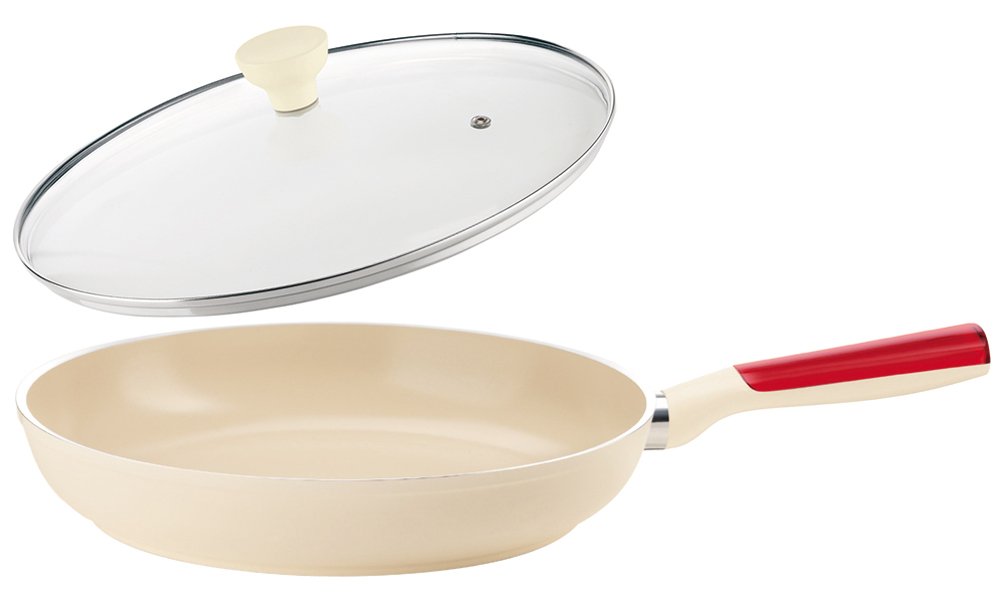 グッチーニ　蓋付フライパン　30cm Amazon｜guzzini LATINA IHフライパン 30cm & ガラスカバー レッド