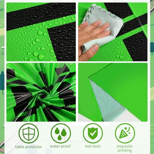 Image of Teenyyou 3 Pcs Train Party Decorations Railroad Track Tablecloths Express Train Birthday Party Supplies 54 x 108 Inch Plastic Table Covers for Railroad Track Western (Green)
