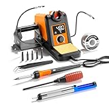Digital Soldering Iron station Kit, 2 Auxiliary Clamps, 5 Soldering Iron Tips, Solder Wires, Solder Suckers, Stainless Steel Tweezers, and a Phillips Start, is your choice of soldering station!