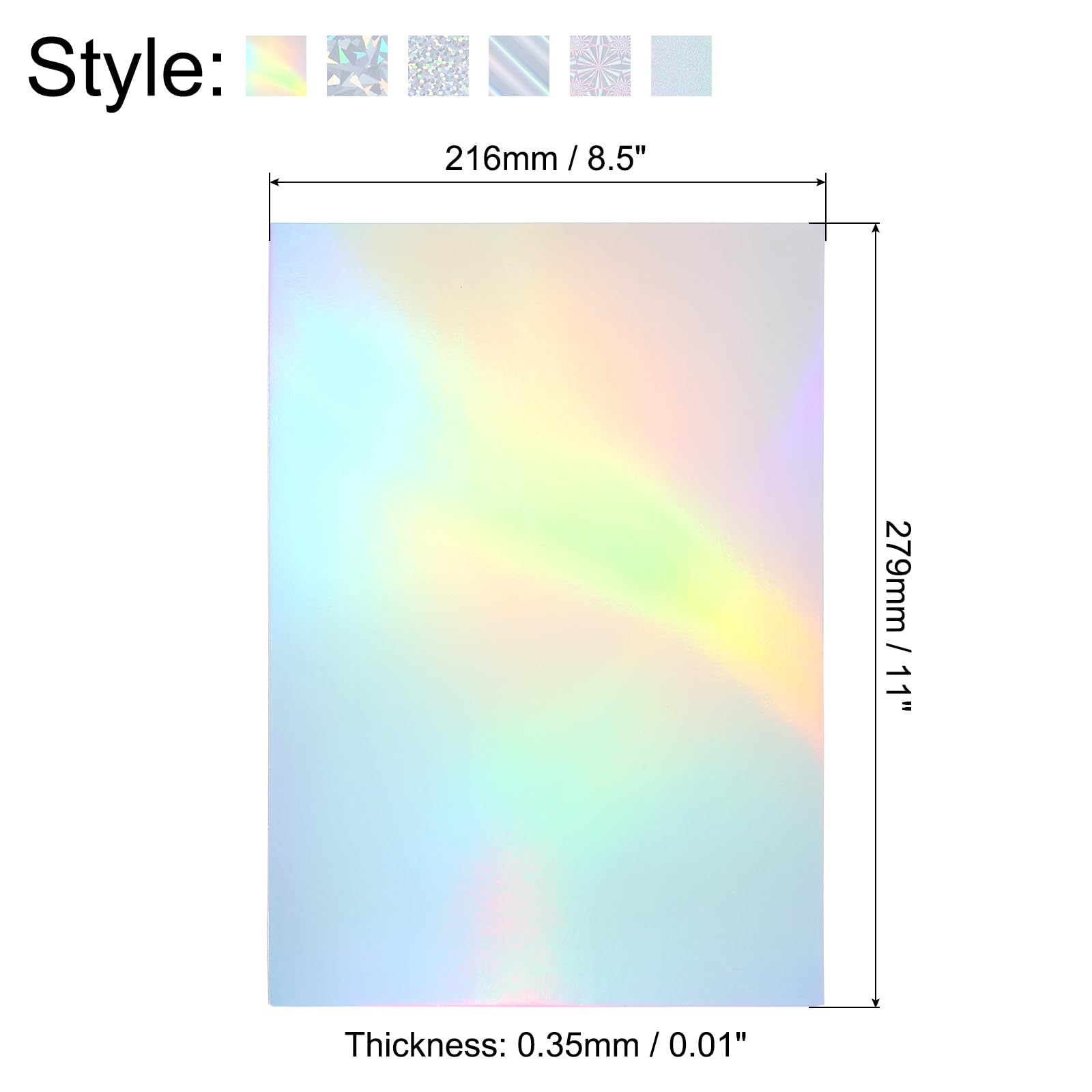 PATIKIL 11"x8.5" Holographic Cardstock - Image 2