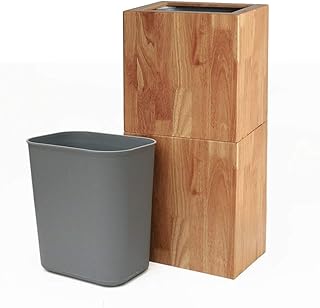 Poubelle en Bois Massif Poubelle, Amovible for la Double Couche de Bin ordures, sans Couvercle, 3.6 Capacité Gallon, Contient Liner écologique Bacs (Taille : Large)