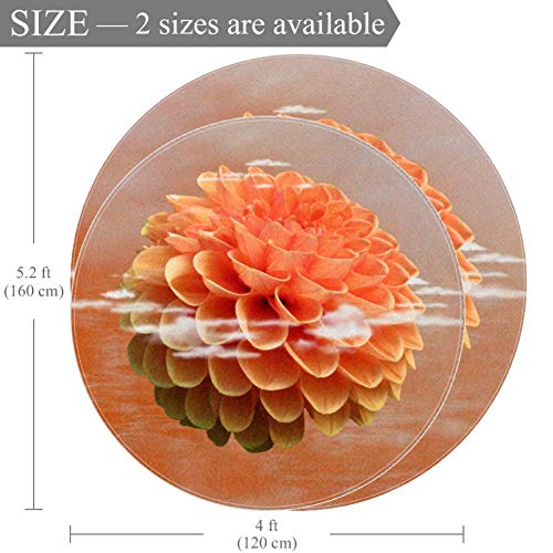 Tapis rond fleur de dahlia 160cm multicolore en polyester antidérapant