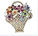 ZAOPP Rhinestone Flower Cesta Broche Vintage Broches Coloridos para Las Mujeres Abrigos De Joyería De Otoño Accesorios Chic (Color : 01)