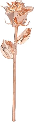 Rosa bañada en oro rosa, única y eterna, sumergida a mano en rosa de oro rosa, de 11 a 12 pulgadas