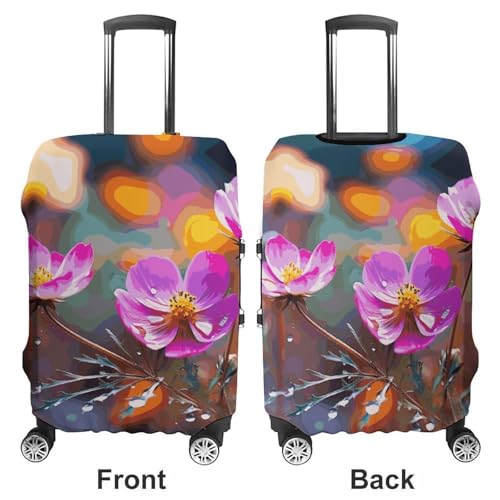 Colorful Small Flower Printed Luggage Cover Protector, Fits 18-32 Inch Luggage3