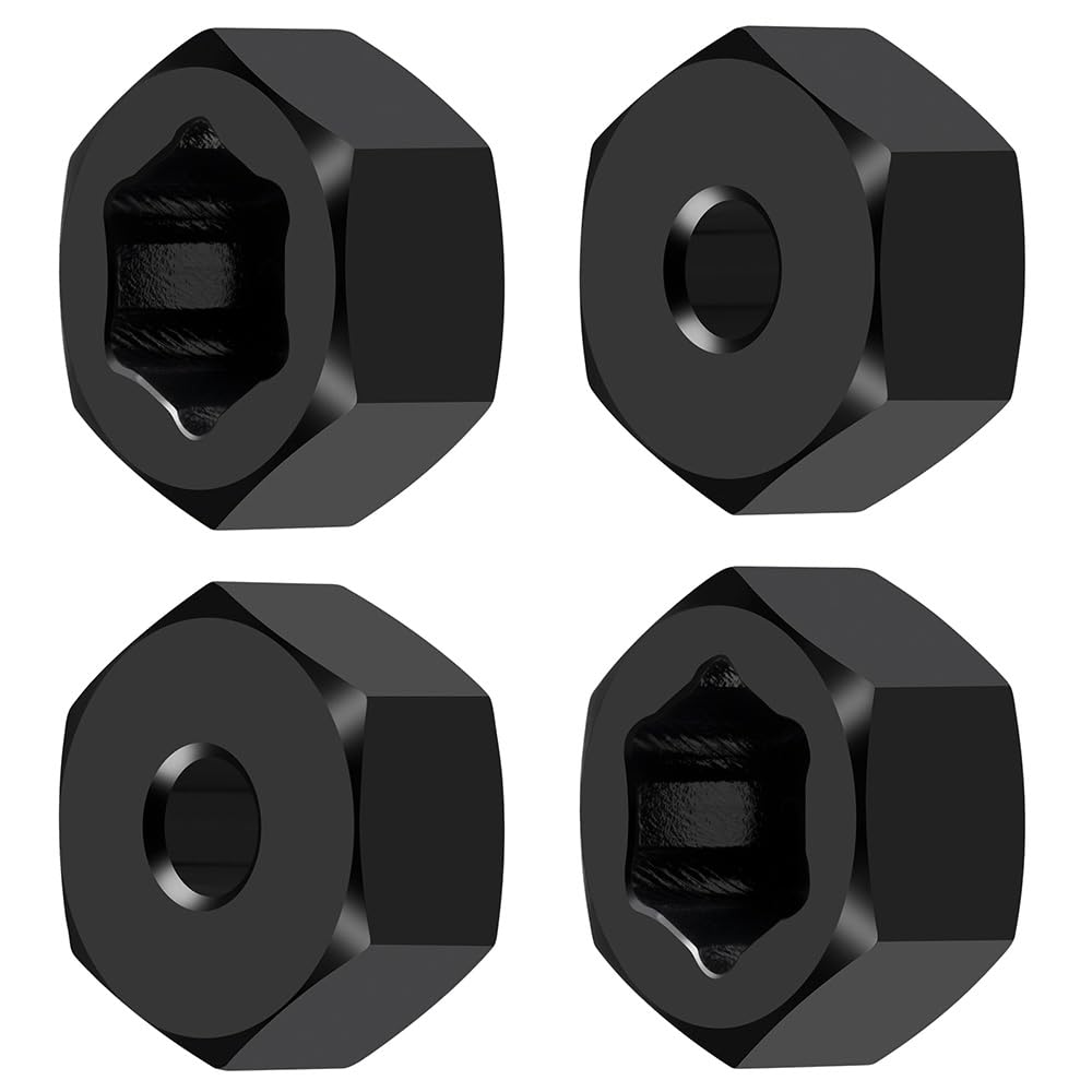 MORLORDY 7mm to 12mm RC Wheel Hex Hubs 4Pcs 6mm Thick Hex Drive Adapters for 1/16 Losi Mini-T 2.0, Mini-B, Mini JRX2, Mini JRXT and All 1/16 RC Car Which Hex is 7MM