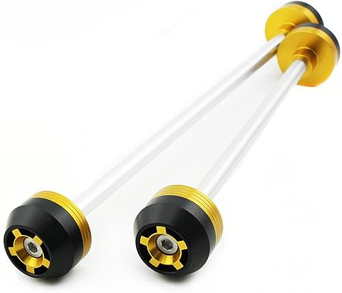 Para Z900 Z900RS 2017-2022 Motocicleta Aluminio Delantero y Trasero Rueda Horquilla Eje Deslizadores Tapa Protector de Choque (Dorado)