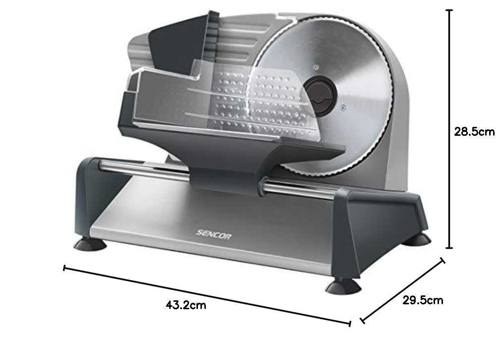 Sencor Affettatrice Elettrica - Affettatrice Professionale per Prosciutto, Lama in Acciaio Inox 190 mm, Regolazione Precisa da 1-15 mm, Perfetta per Prosciutto, Salame, Formaggio, Salumi, Pane...