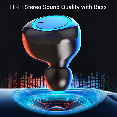 Image of PTron Bassbuds in-Ear True Wireless Bluetooth 5.0 Headphones with Hi-Fi Deep Bass, 20Hrs Playtime with Case, Ergonomic Sweatproof Earbuds, Noise Isolation, Voice Assistance & Built-in Mic - (Black)