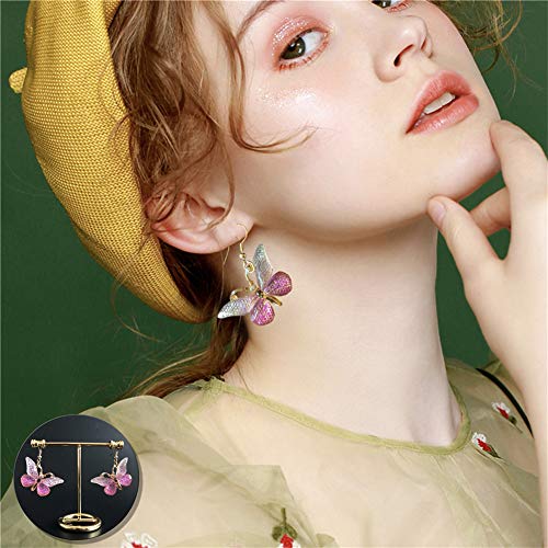 8 Pairs Of Butterfly Earrings, light weight Acrylic Colored Earrings Women Fashion Jewelry Gift,Earrings Sets (8 Pairs earring set)2