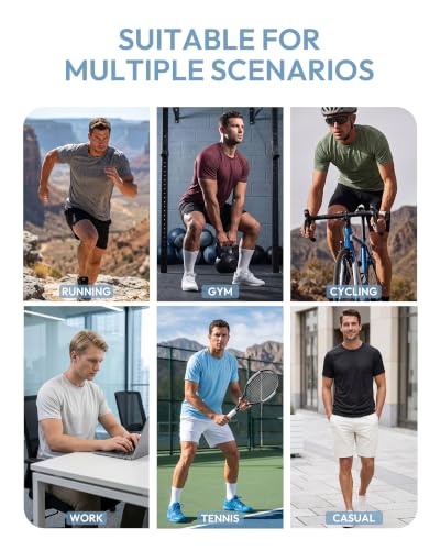 Image of Workout Shirts for Men Short Sleeve Quick Dry Gym T Shirt | Moisture Wicking, Lightweight, Breathable, Athletic, Active, Running, Casual, Multipack