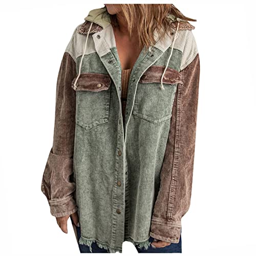 QI_LIANG Cardigans Damen Hooded Hausanzug Valentinstag Jacken Cord Weich...