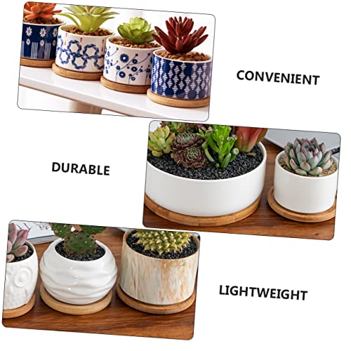 Yardwe 5Pcs Bamboo Planter Tray Bonsai Tray Square Tray Potted Plants Garden Pot Saucers Plant Pot Saucers Gardening Plant Saucer Flower Pot Trays Bamboo Flowerpot Bases Garden Supplies #TOP4