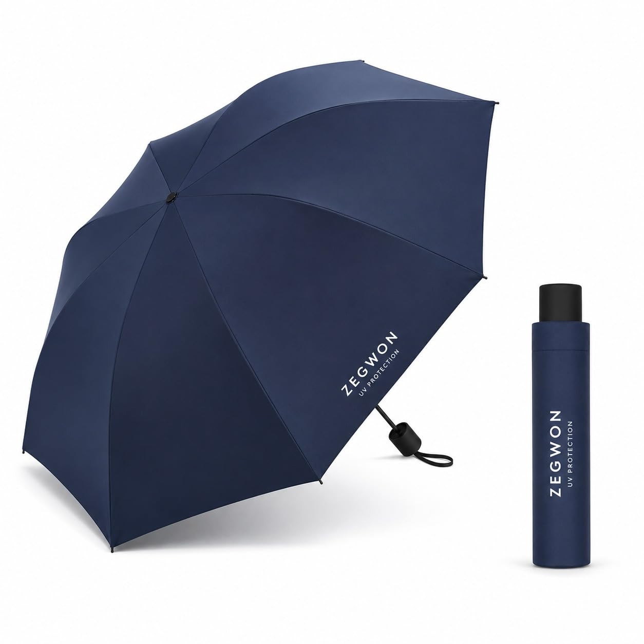 Blue Travel Umbrella for Men & Women | Windproof Folding Umbrella for Rain | Compact Portable with Strong 8-Rib Steel Frame | Manual Open & Close | Waterproof Rain Umbrella-image-34