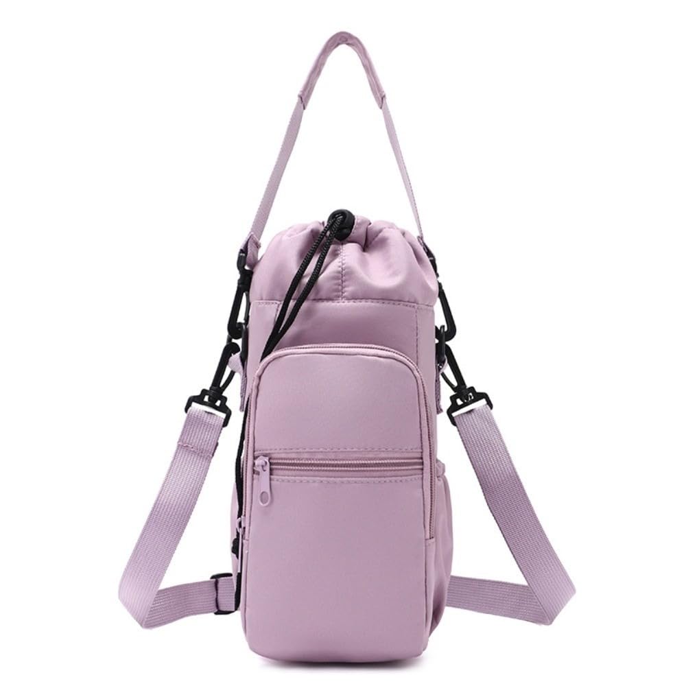 Crossbody, Adjustable Water Bottle Carrier with Phone Pocket, Hands-Free Leakproof Sleeve for Hiking, Travel, Walking, Fits 1 Litre Bottles(Purple)
