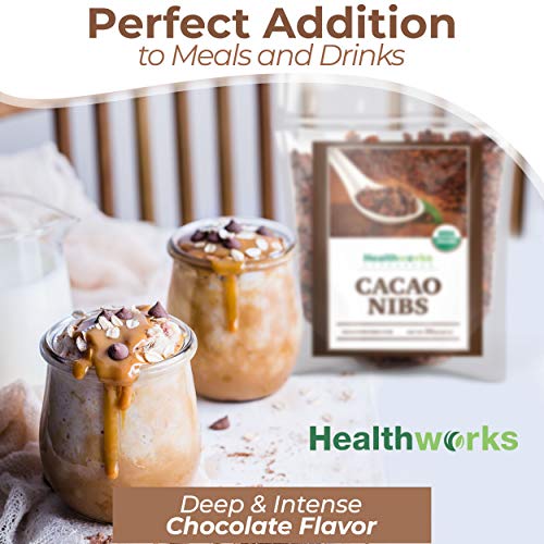 Healthworks Cacao Nibs Raw Organic (32 Ounces / 2 Pound) | Criollo Bean | Unsweetened Chocolate Substitute | Certified Organic | Keto, Vegan & Non-GMO | Antioxidant - Thumbnail 7
